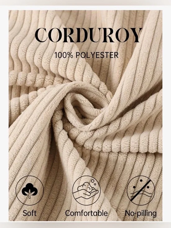 Women’S Beige Corduroy Button-Front Cropped Jacket - Picture 3 of 12